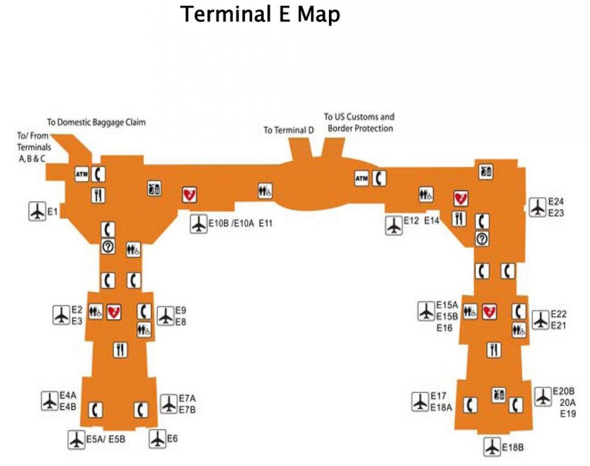 Х'юстан аэрапорт тэрмінал электроннай карце