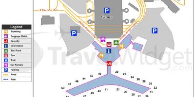 Х'юстан аэрапорт, тэрмінал карта